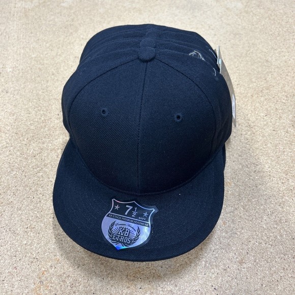 NEW KB Ethos Hat Cap Size 7 1/2 Fitted Black Adult Lot of 6 Blanks - Picture 1 of 6